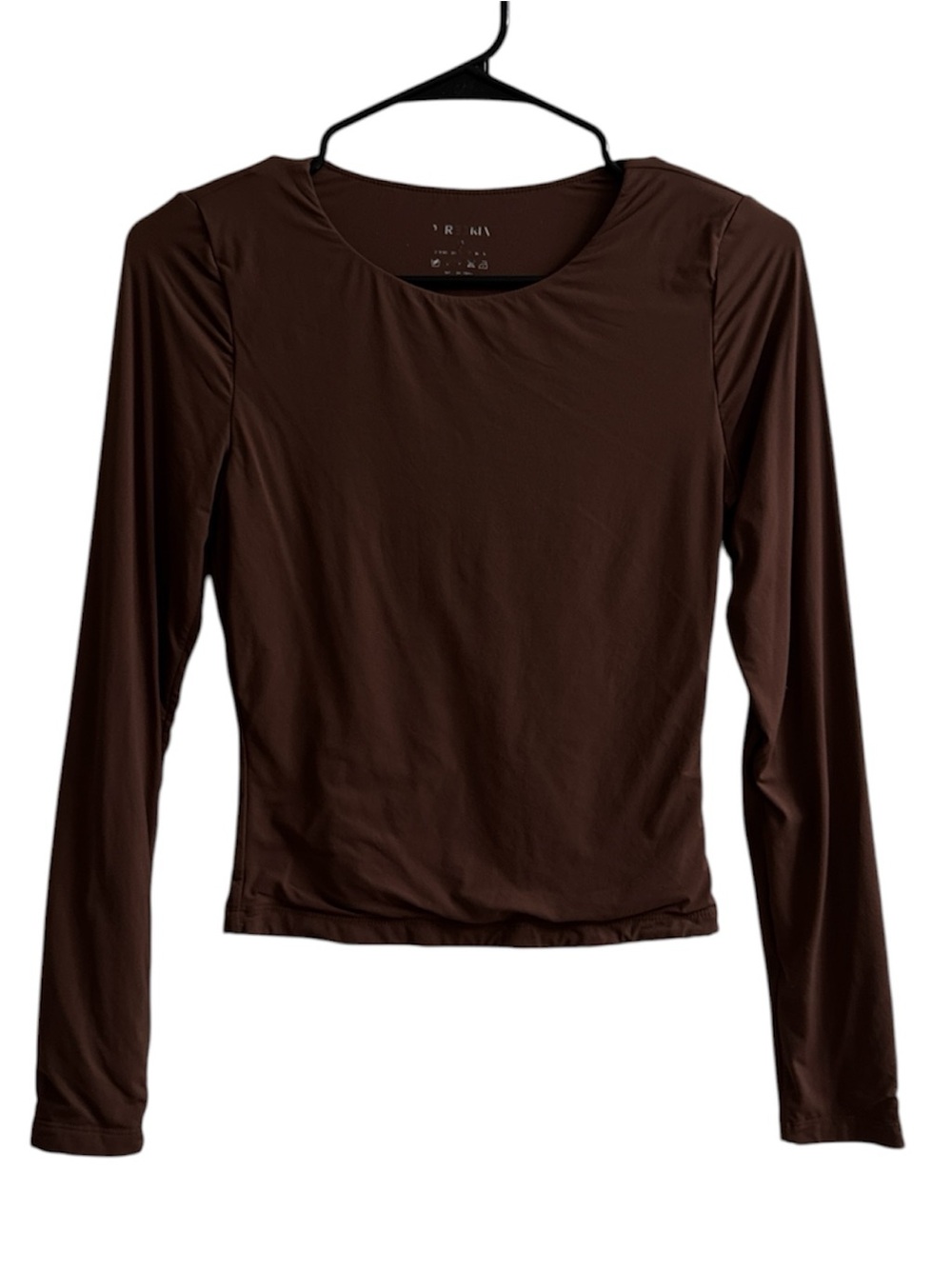 Women's Long Sleeve Crew Neck Top - Brown